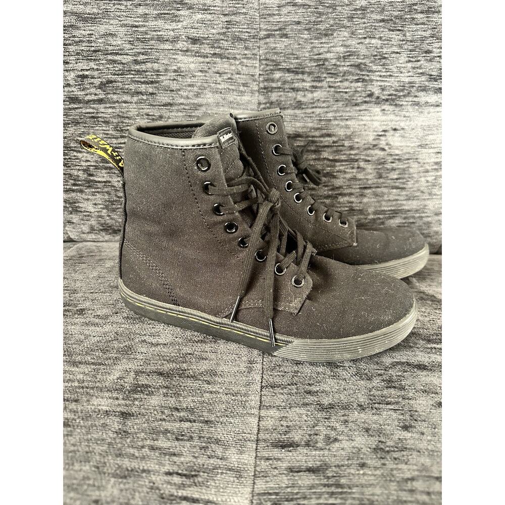 Dr Martens Canvas Tie Up Black Ankle Casual Boots Womens Size 6